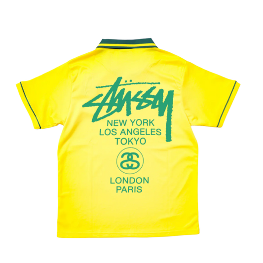 STÜSSY x “BRASIL” RETRO JERSEY - YELLOW GREEN